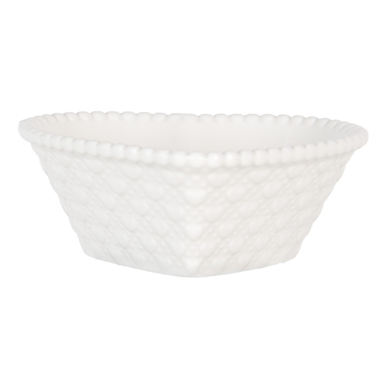 Clayre & Eef Schale 75 ml Weiß Keramik Herzförmig