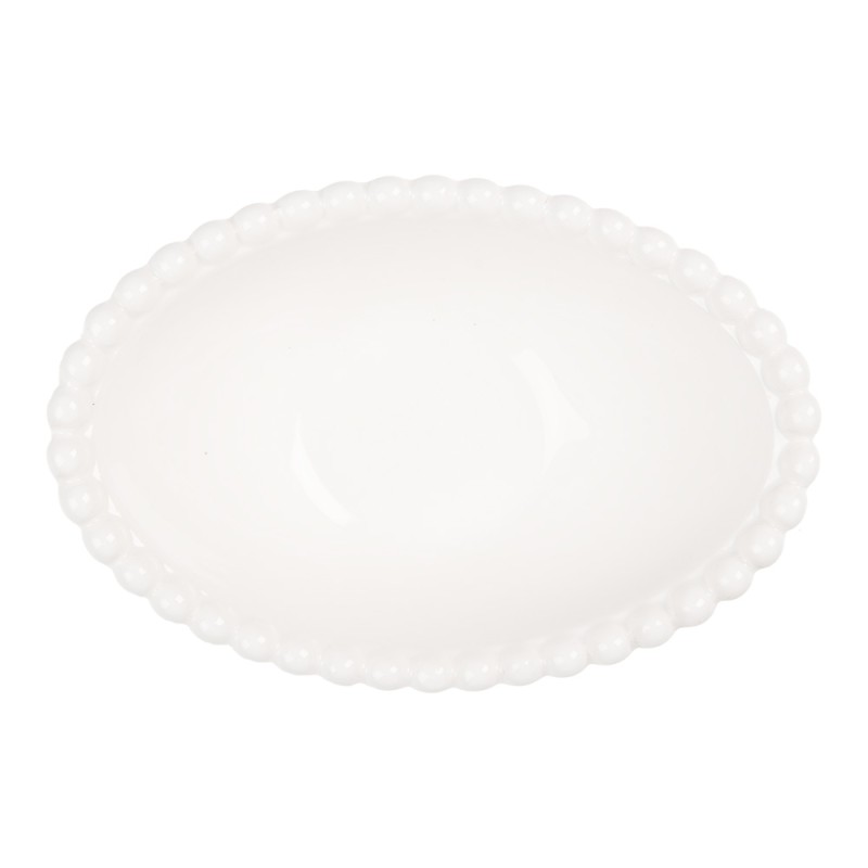 Clayre & Eef Kom 75 ml Wit Keramiek Ovaal