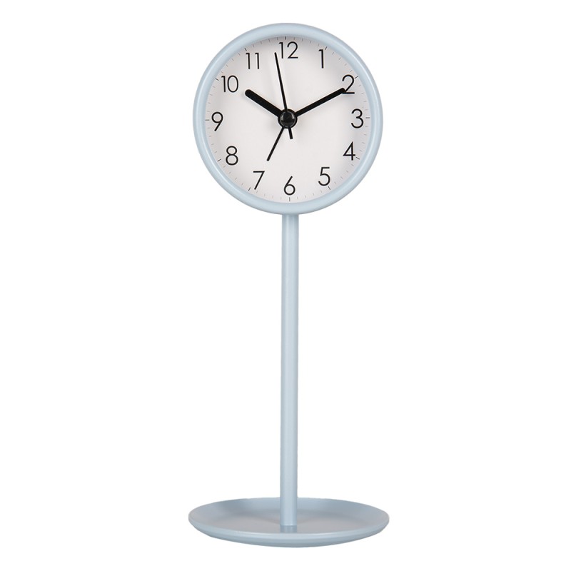 Gabriël Analog Alarm Clock Ø 9x21 cm Blue Metal Glass