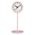 Gabriël Analog Alarm Clock Ø 9x21 cm Pink Metal Glass