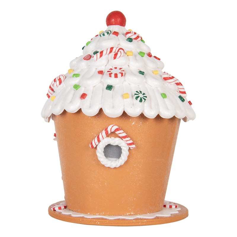 Clayre & Eef Casa di pan di zenzero con LED 23x23x32 cm Marrone Plastica