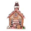 Clayre & Eef Gingerbread house with LED 13x13x19 cm Brown Plastic