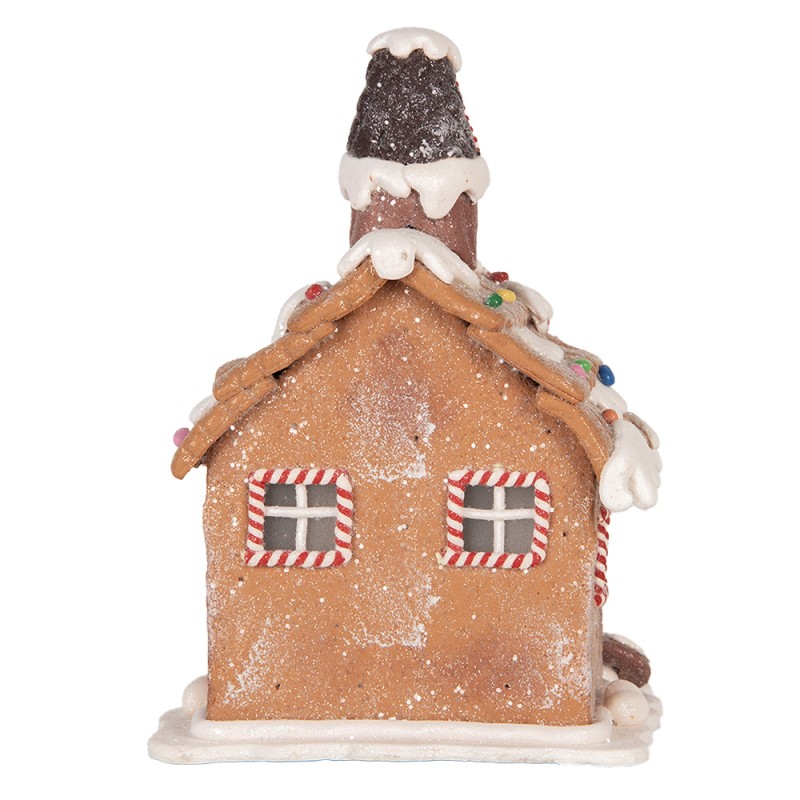 Clayre & Eef Gingerbread house with LED 13x13x19 cm Brown Plastic