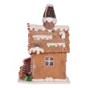 Clayre & Eef Gingerbread house with LED 13x13x19 cm Brown Plastic