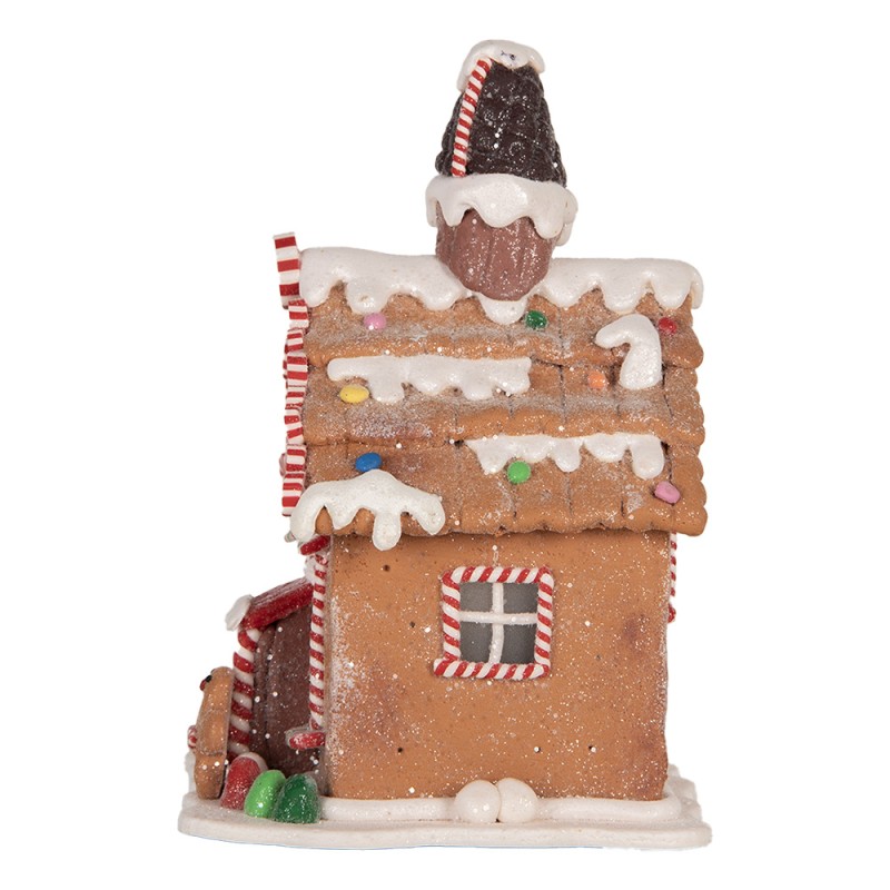 Clayre & Eef Gingerbread house with LED 13x13x19 cm Brown Plastic