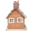 Clayre & Eef Gingerbread house with LED 13x13x18 cm Brown Plastic