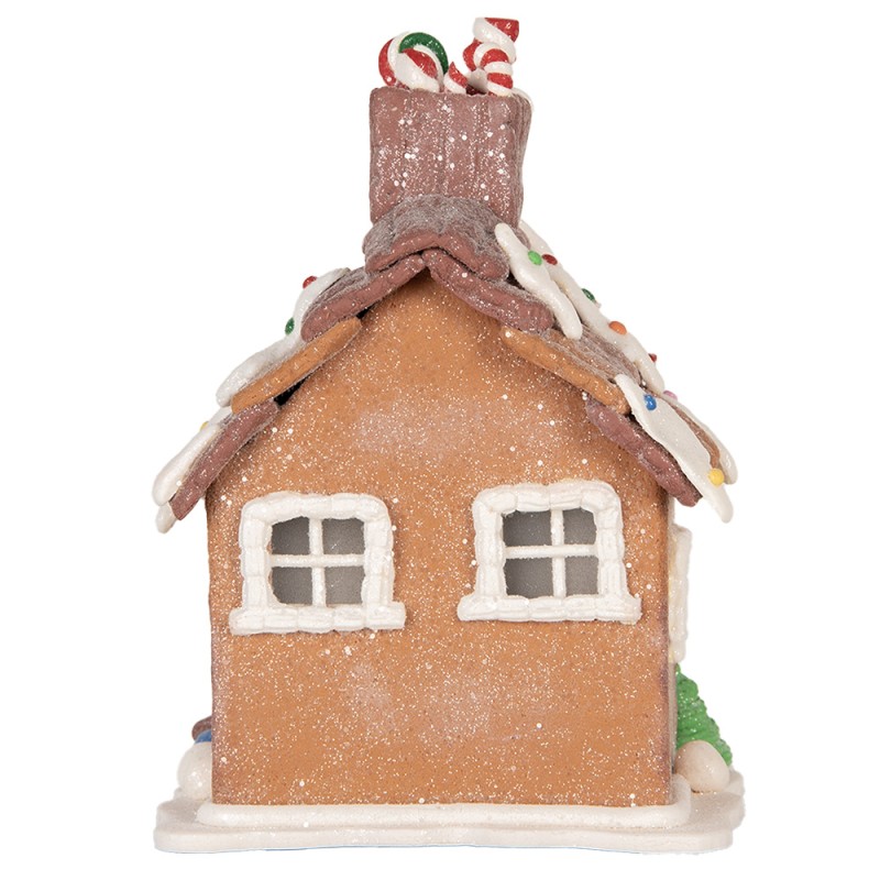 Clayre & Eef Gingerbread house with LED 13x13x18 cm Brown Plastic