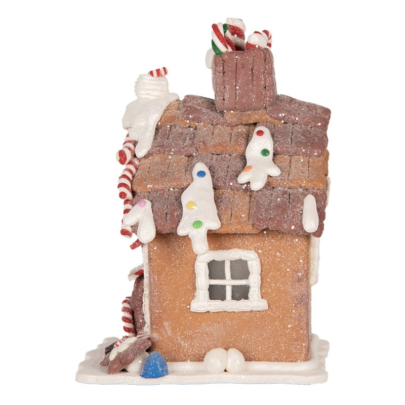 Clayre & Eef Gingerbread house with LED 13x13x18 cm Brown Plastic