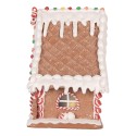 Clayre & Eef Maison en pain d'épices avec LED 13x13x18 cm Marron Blanc Plastique