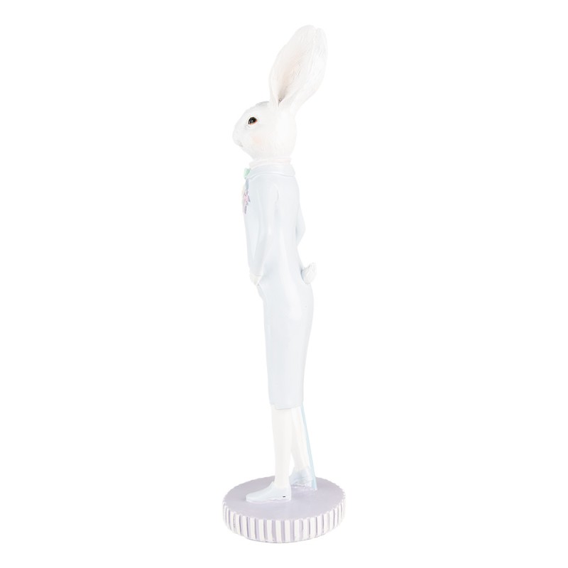 Clayre & Eef Decorative Figurine Ø 10x40 cm White Blue Plastic