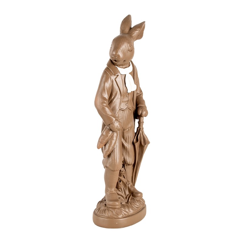 Clayre & Eef Figurine décorative Lapin 40 cm Marron Plastique