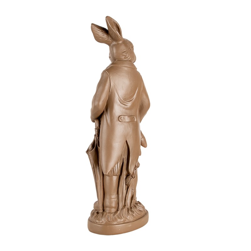 Clayre & Eef Figurine décorative Lapin 40 cm Marron Plastique