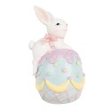 Clayre & Eef Dekorationsfigur Kaninchen 9x9x17 cm Weiß Blau Kunststoff