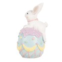 Clayre & Eef Dekorationsfigur Kaninchen 9x9x17 cm Weiß Blau Kunststoff
