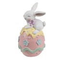 Clayre & Eef Statuetta decorativa Coniglio 9x9x17 cm Bianco Rosa  Plastica