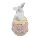 Clayre & Eef Statuetta decorativa Coniglio 9x9x17 cm Bianco Rosa  Plastica