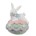 Clayre & Eef Dekorationsfigur Kaninchen 11x9x15 cm Weiß Kunststoff