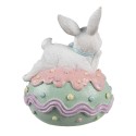 Clayre & Eef Dekorationsfigur Kaninchen 11x9x15 cm Weiß Kunststoff