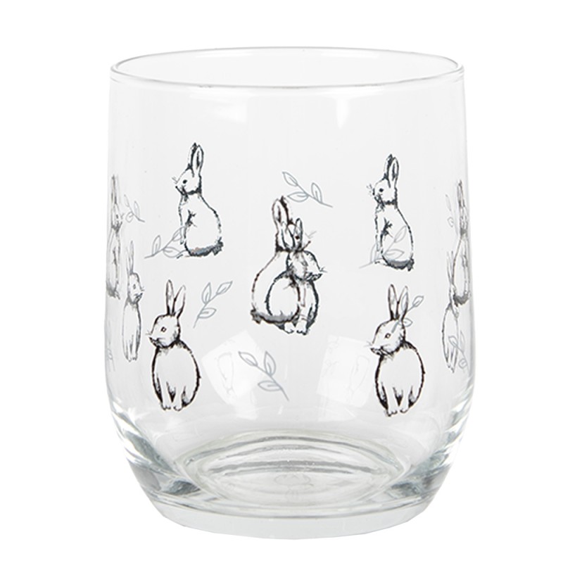 Clayre & Eef Waterglas 300 ml Transparant Glas Konijnen