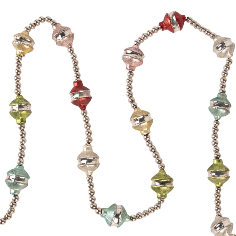 Clayre & Eef Décoration Guirlande de Noël Ø 2x180 cm Couleur argent Métal Verre