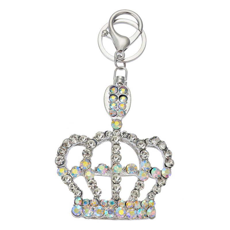 Clayre & Eef Portachiavi Corona 7x2x8 cm Color argento Metallo