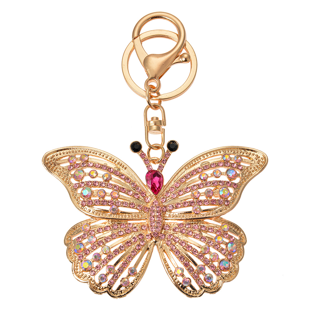 Clayre&Eef Sleutelhanger Vlinder 6x2x8 cm Goudkleurig Metaal afbeelding