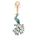 Clayre & Eef Schlusselanhänger Pfau 6x2x12 cm Goldfarbig Metall