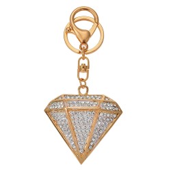 Clayre & Eef Portachiavi Diamante 5x2x6 cm Color oro Bianco Metallo