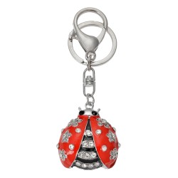 Clayre & Eef Keychain Ladybug 4x2x4 cm Silver colored Metal