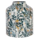 Clayre & Eef Vase Ø 18x21 cm Beige Grey Metal Flowers