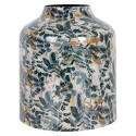 Clayre & Eef Vase Ø 18x21 cm Beige Grey Metal Flowers