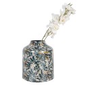 Clayre & Eef Vase Ø 18x21 cm Beige Grey Metal Flowers