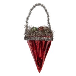 Clayre & Eef Christmas Ornament 6x6x10 cm Red Glass