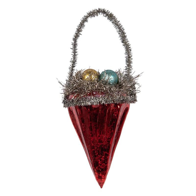 Clayre & Eef Christmas Ornament 6x6x10 cm Red Glass Clayre & Eef Christmas Ornament 6x6x10 cm Red Glass