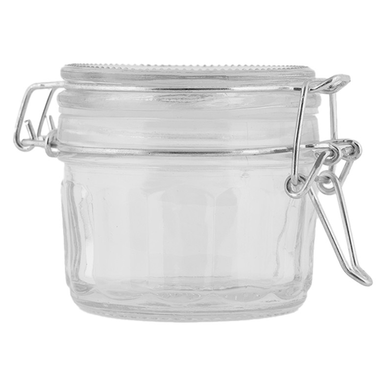 Clayre & Eef Couvercle de pot de stockage 10x7x6 cm Transparent Verre