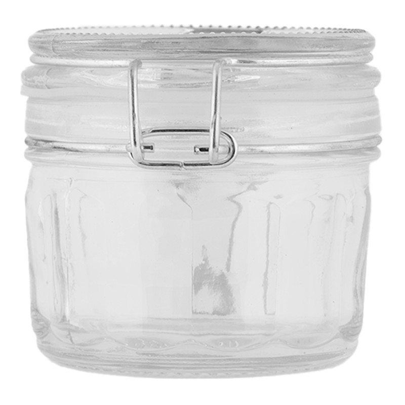 Clayre & Eef Couvercle de pot de stockage 10x7x6 cm Transparent Verre