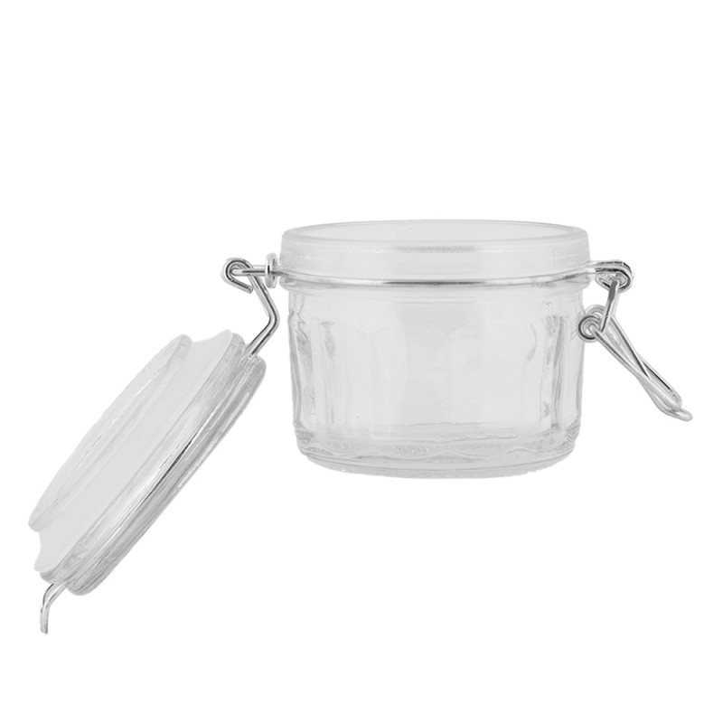 Clayre & Eef Couvercle de pot de stockage 10x7x6 cm Transparent Verre