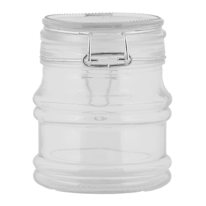 Clayre & Eef Couvercle de pot de stockage 9x8x9 cm Transparent Verre