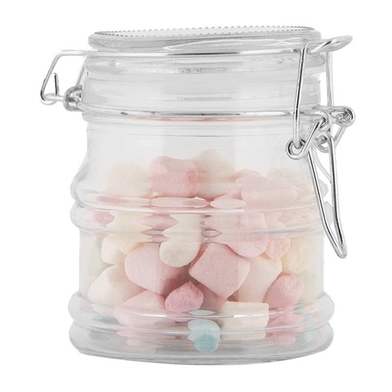 Clayre & Eef Couvercle de pot de stockage 9x8x9 cm Transparent Verre