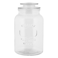 Clayre & Eef Couvercle de pot de stockage Ø 12x21 cm Transparent Verre