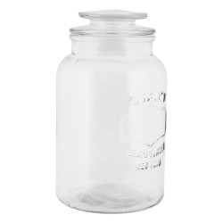 Clayre & Eef Couvercle de pot de stockage Ø 12x21 cm Transparent Verre