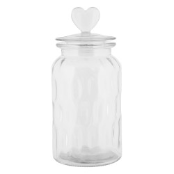 Clayre & Eef Couvercle de pot de stockage Ø 11x24 cm Transparent Verre