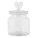 Clayre & Eef Voorraadpot Deksel Ø 11x16 cm Transparant Glas Hart