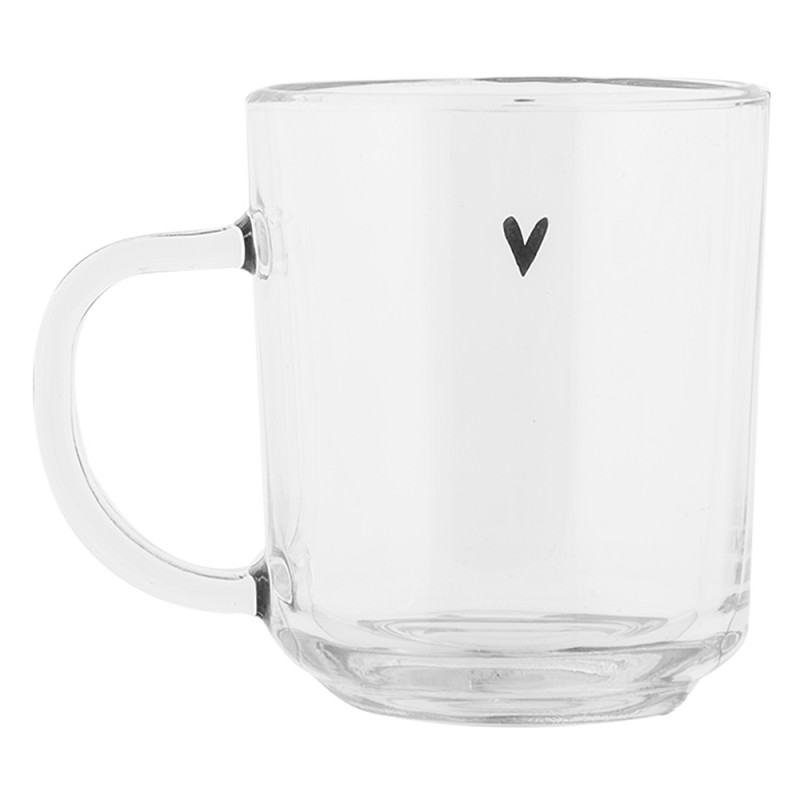 Clayre & Eef Verre à thé 200 ml Transparent Verre Coeur