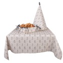 Clayre & Eef Tischdecke 100x100 cm Beige Grau Baumwolle Quadrat Kaninchen