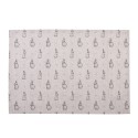Clayre & Eef Tovagliette set di 6 48x33 cm Beige Grigio Cotone Coniglio