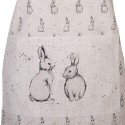 Clayre & Eef Grembiule da cucina 70x85 cm Beige Grigio Cotone Coniglio