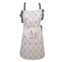 Clayre & Eef Grembiule da cucina per bambini 56x48 cm Beige Grigio Cotone Coniglio