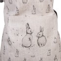 Clayre & Eef Grembiule da cucina per bambini 56x48 cm Beige Grigio Cotone Coniglio