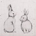Clayre & Eef Torchon 50x70 cm Beige Gris Coton Lapin